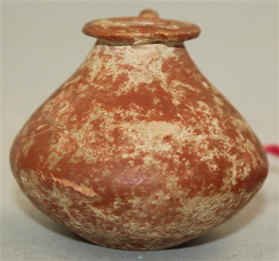 A Greek Attic redware small jar, 4.7cm